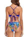 Classic Crossback Reversible Bikini Set - Royal Blue/Leopard
