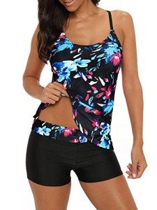 Floral Tummy Control Tankini Swimsuit for Women