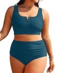 Aqua Eve Plus Size High Waisted Bikini Set