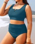 Aqua Eve Plus Size High Waisted Bikini Set