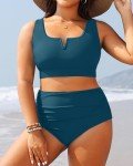 Aqua Eve Plus Size High Waisted Bikini Set