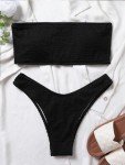 YIMISAN Women's Ribbed Two-Piece Strapless Bikini Set