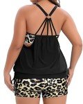 Holipick Women's Tankini Two Piece Swimsuit - Black Leopard