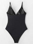 CUPSHE Women's Black One Piece Tummy Control Swimsuit