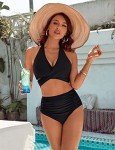 Black High-Waisted Tummy Control Swim Set