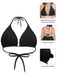 Ocean Blues Plus Size Black Triangle Bikini Top