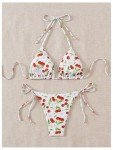 Cherry Print Halter Bikini Set for Women