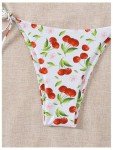 Cherry Print Halter Bikini Set for Women