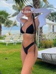 Adjustable Triangle Bikini Top for Women - Black