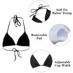 Adjustable Triangle Bikini Top for Women - Black