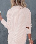 hellobaby Womens Striped Button Down Shirts Classic Long Sleeve Stylish Collared Office Work Blouses Tops (X-Large, Light Pink)