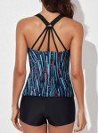 Sky Blue Halter Tankini Swim Top for Women