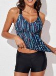 Sky Blue Halter Tankini Swim Top for Women