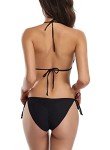 SHEKINI Women's Halter Triangle Bikini Set - Black