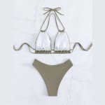 VECVOC Women’s High Waisted Bikini Set - Khaki
