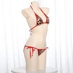 Leopard Print Halter Triangle Bikini Set