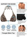 Leopard Print Halter Triangle Bikini Set for Women