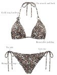 Leopard Print Halter Triangle Bikini Set for Women