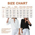 hellobaby Womens Button Down Shirts V Neck Long Sleeve Office Casual Business Plain Blouse Tops with Pocket (Large, Dark Blue)