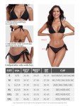 Colloyes Women's Black Halter Triangle Bikini Set