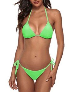 Zuvebamayo Women's Neon Green Bikini Set