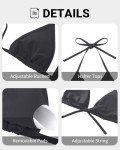 Black Triangle Bikini Top - Push Up Halter