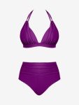 CUPSHE High Waisted Tummy Control Bikini Set
