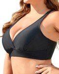 Vintage Black Halter Bikini Top for Women