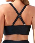 Vintage Black Halter Bikini Top for Women