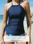 CUPSHE Women's High Neck Tankini Set, Navy/Paisley