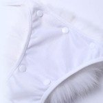 White Faux Fur Halter Triangle Bikini Set