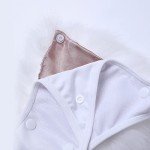 White Faux Fur Halter Triangle Bikini Set