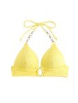 Yellow Halter Push-Up Bikini Top for Women