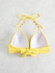 Yellow Halter Push-Up Bikini Top for Women