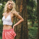 Meelino Women’s Summer Crochet Halter Top, White