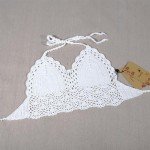 Meelino Women’s Summer Crochet Halter Top, White