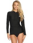 Relleciga Women's Black UV Protection Rashguard Top