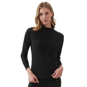 Women's Long Sleeve Rash Guard Swim Top - Black