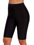 Bsubseach Black High Waisted Swim Shorts for Women