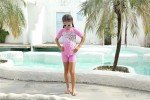 Shiny Pink Sequin Tankini Set for Girls