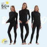 Women's Long Sleeve Rash Guard Swim Top - Black