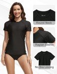 Women's UPF 50+ Short Sleeve Swim Shirt - Black