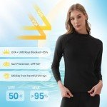 Women's Long Sleeve Rash Guard Swim Top - Black