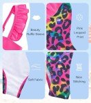 Cute Pink Leopard Print Girls Tankini Set