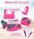 Cute Pink Leopard Print Girls Tankini Set
