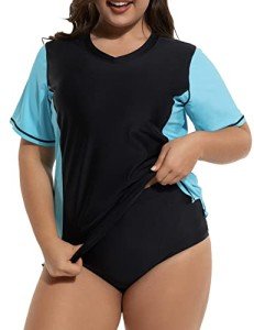 Plus Size UV Protection Swim Shirt for Women