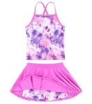 Girls' 2-Piece Adjustable Tie-Dye Tankini Swimsuit