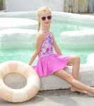 Girls' 2-Piece Adjustable Tie-Dye Tankini Swimsuit
