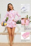 SHEKINI Women’s Long Sleeve Printed Swimdress