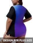 Purple Gradient Plus Size UV Protect Swim Shirt